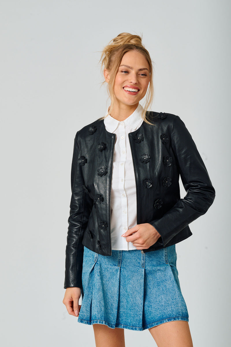 Flora RF Leather Jacket – mauritiusleather