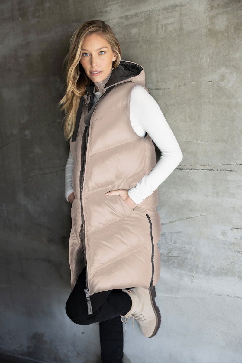 Gina CF Leather Vest, Cream mauritiusleather