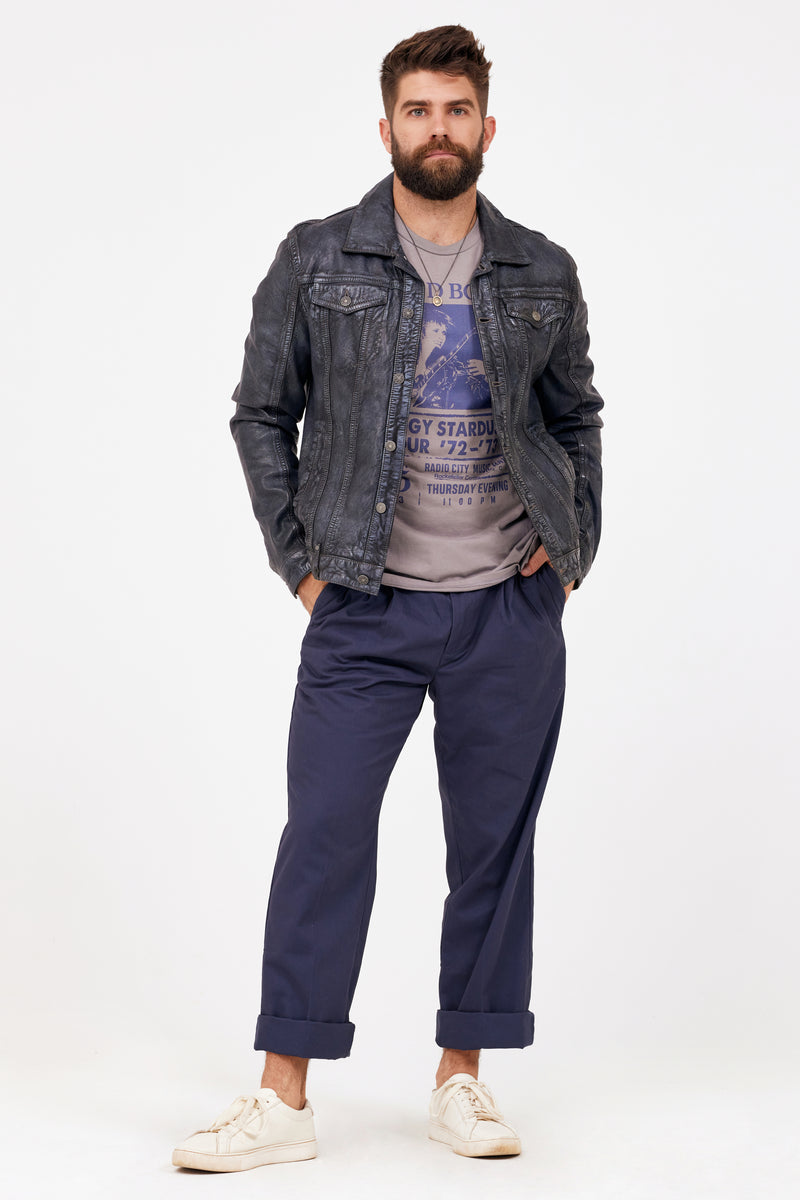 Geoff Jacket, Anthracite-Blue – Leather mauritiusleather RF
