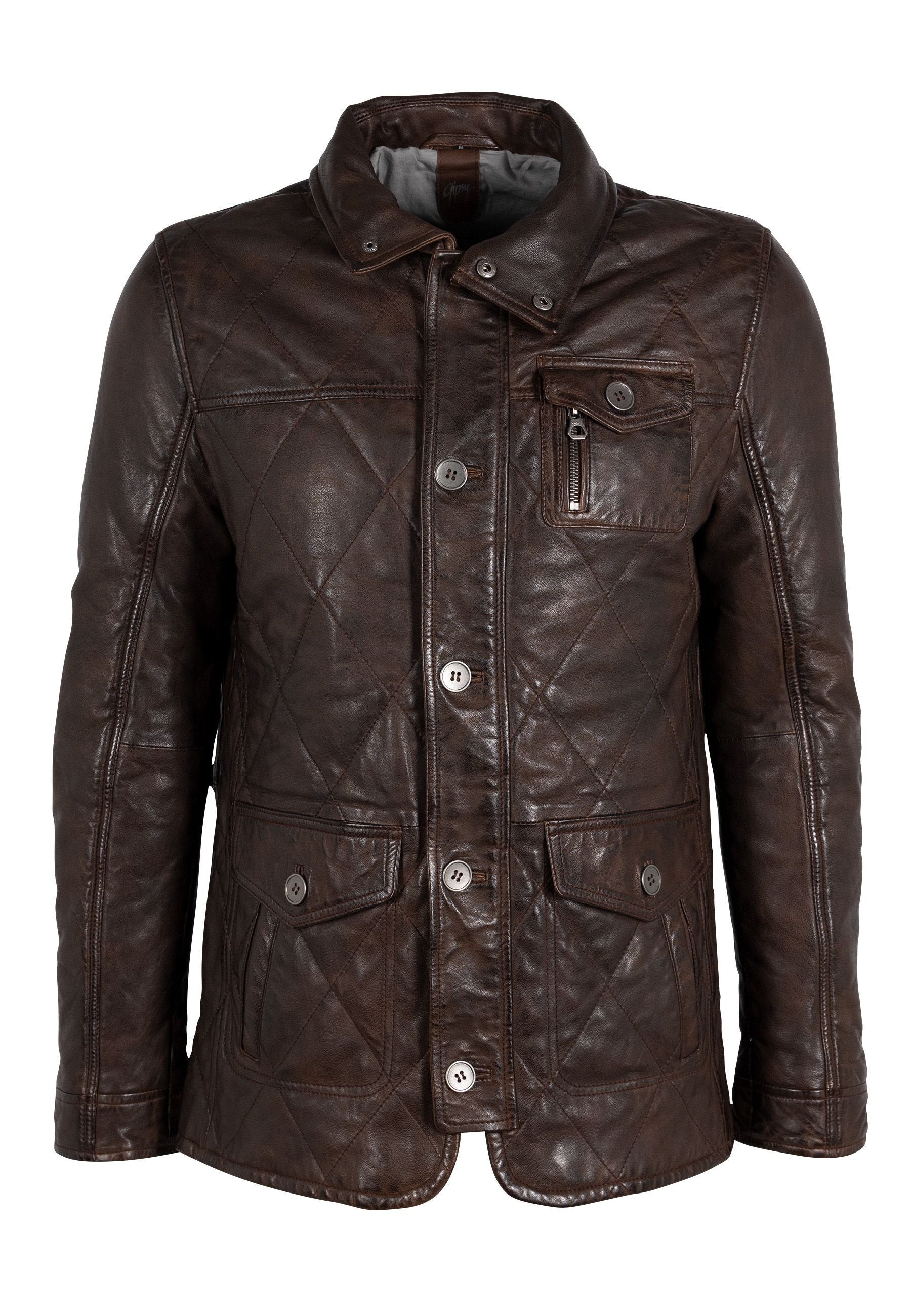 Kalisdo CF Leather Jacket, Brown – Mauritius