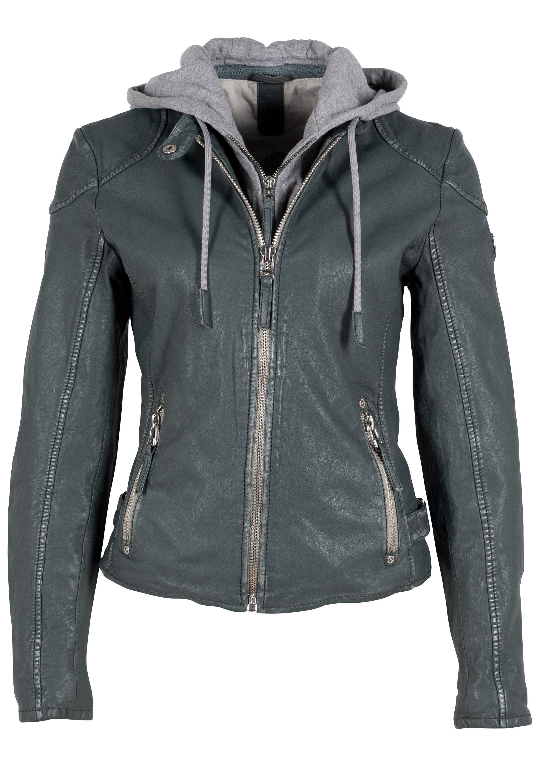Elly Black Leather Jacket with Belt