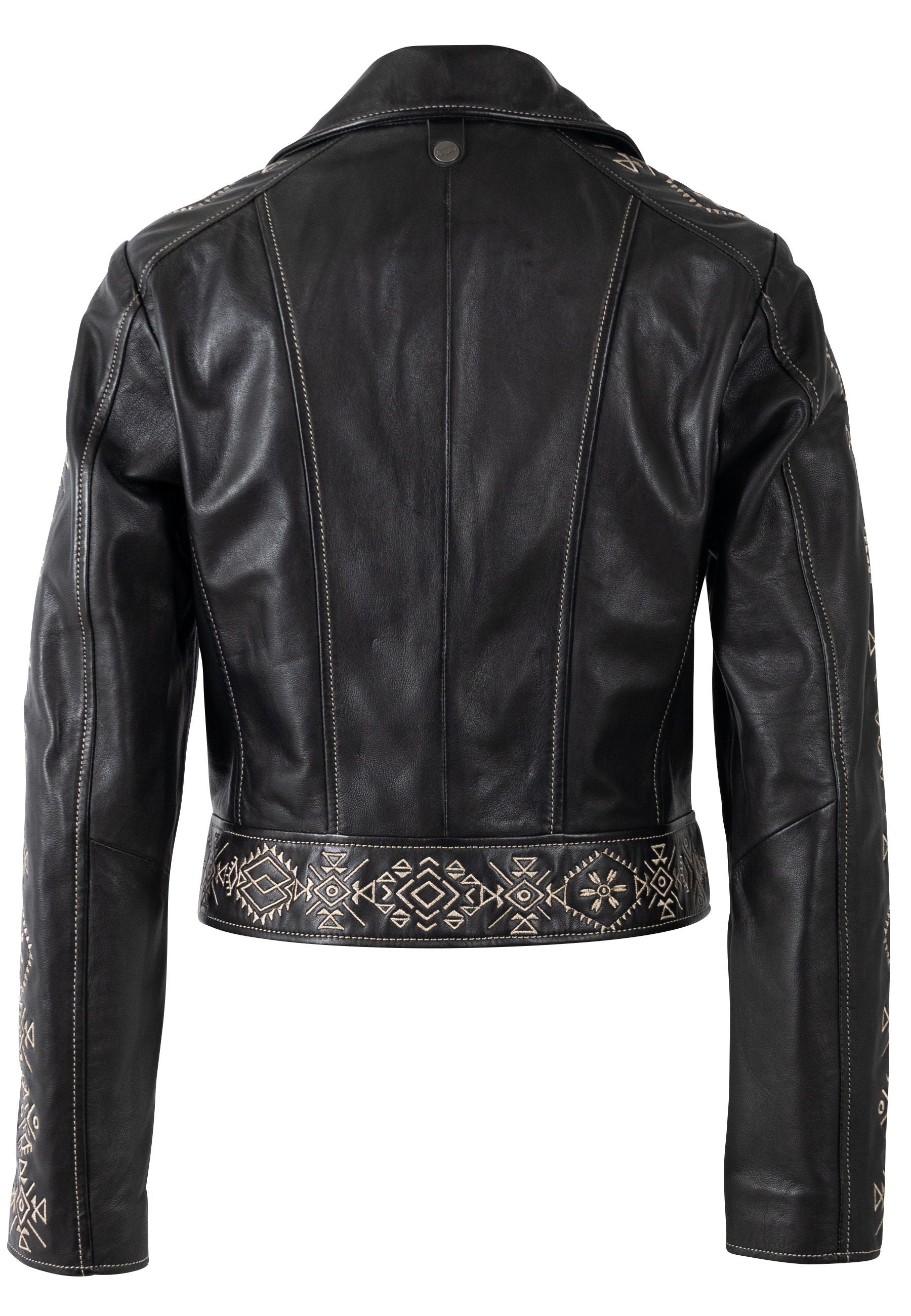 Cora RF Leather Jacket, Black – Mauritius