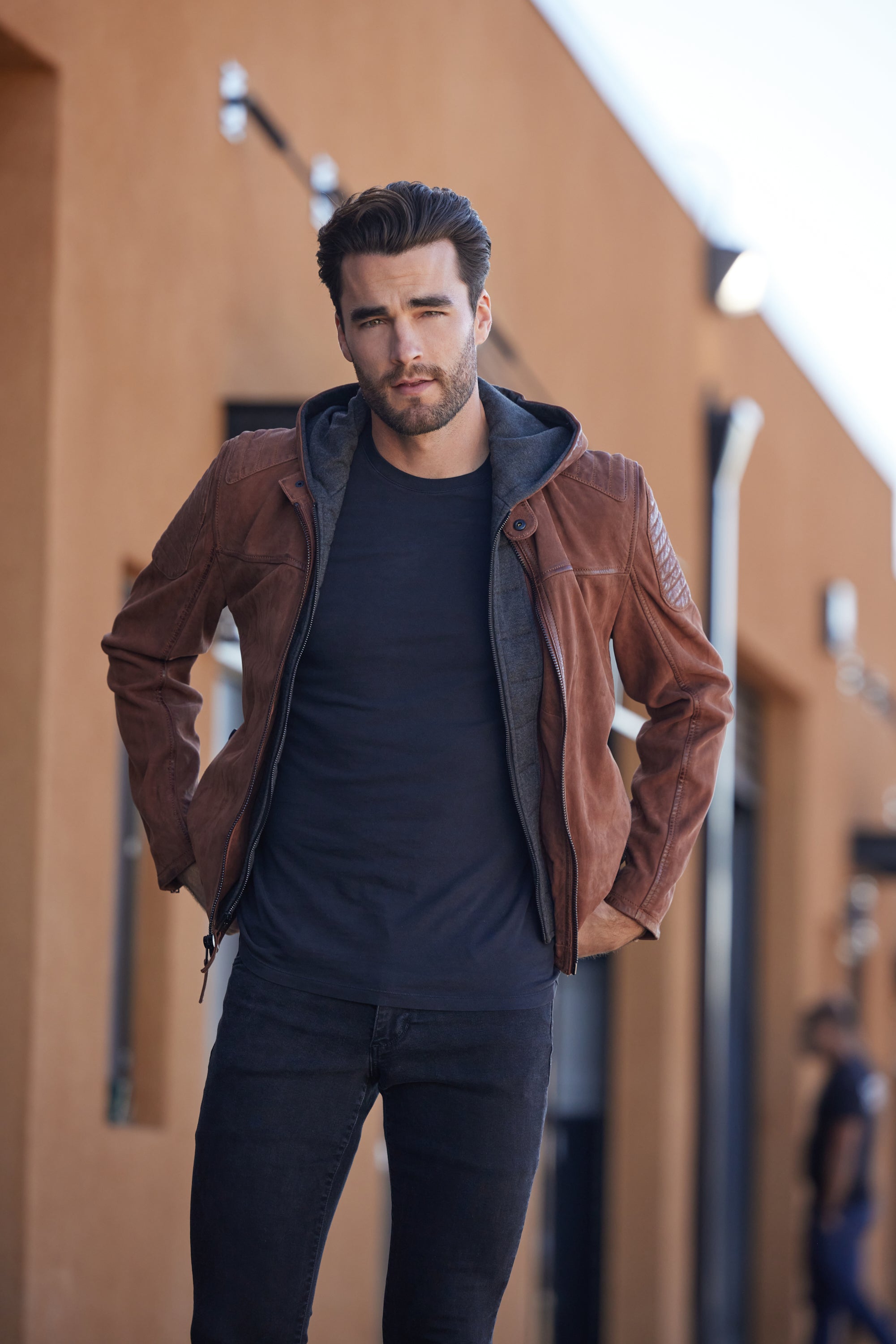 Xilo RF Leather Jacket, Cognac – Mauritius