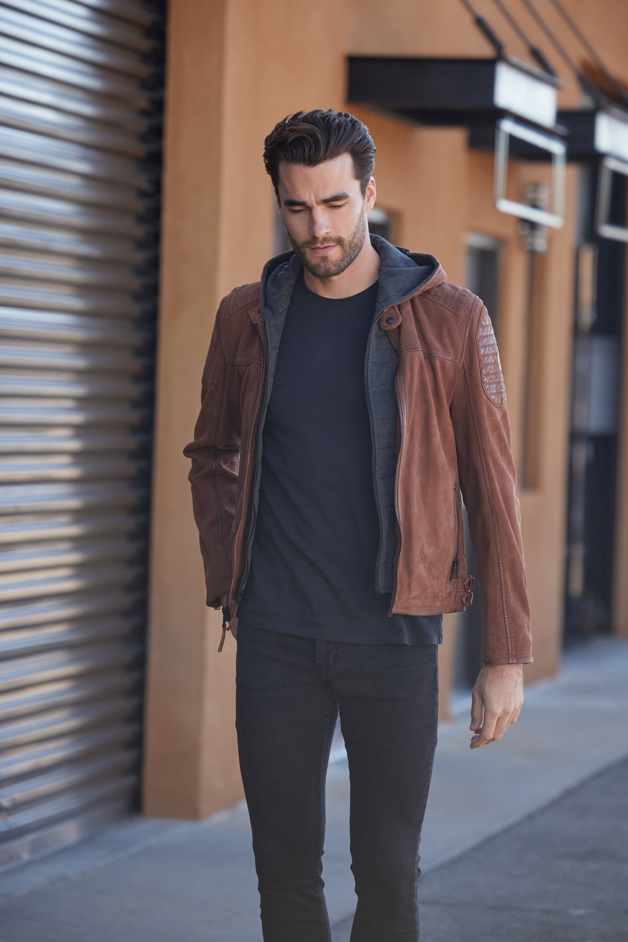Xilo RF Leather Jacket, Cognac – Mauritius