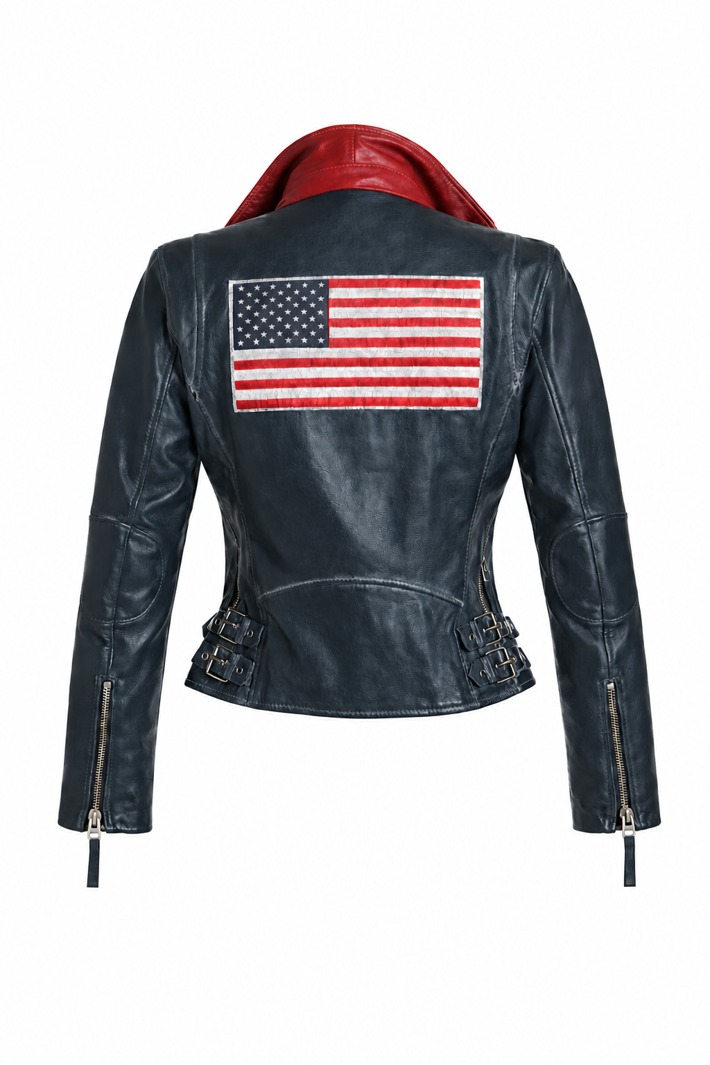 Betsy RF Leather Jacket, Navy – Mauritius
