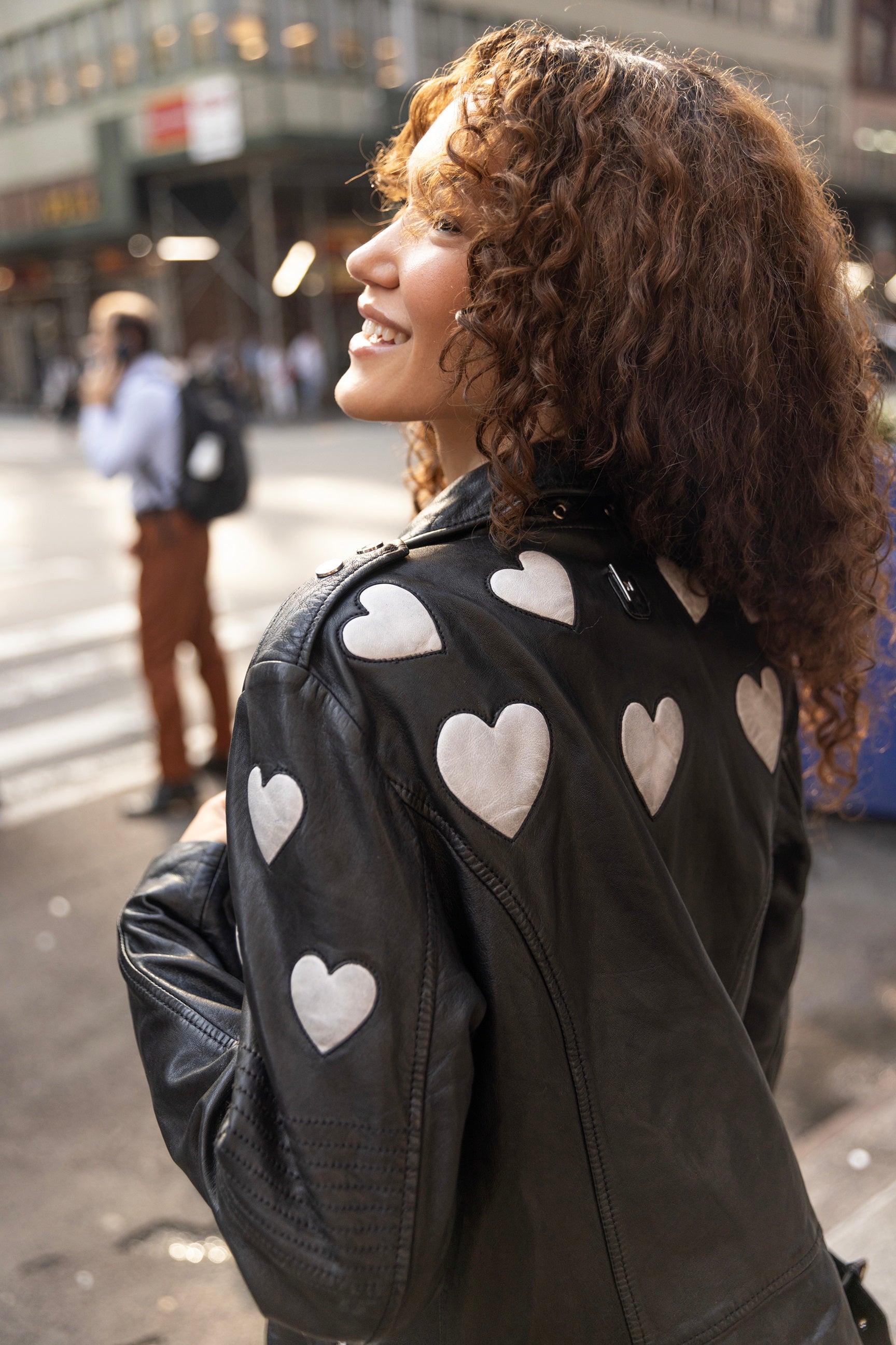 Reo RF Heart Detail Leather Jacket – mauritiusleather