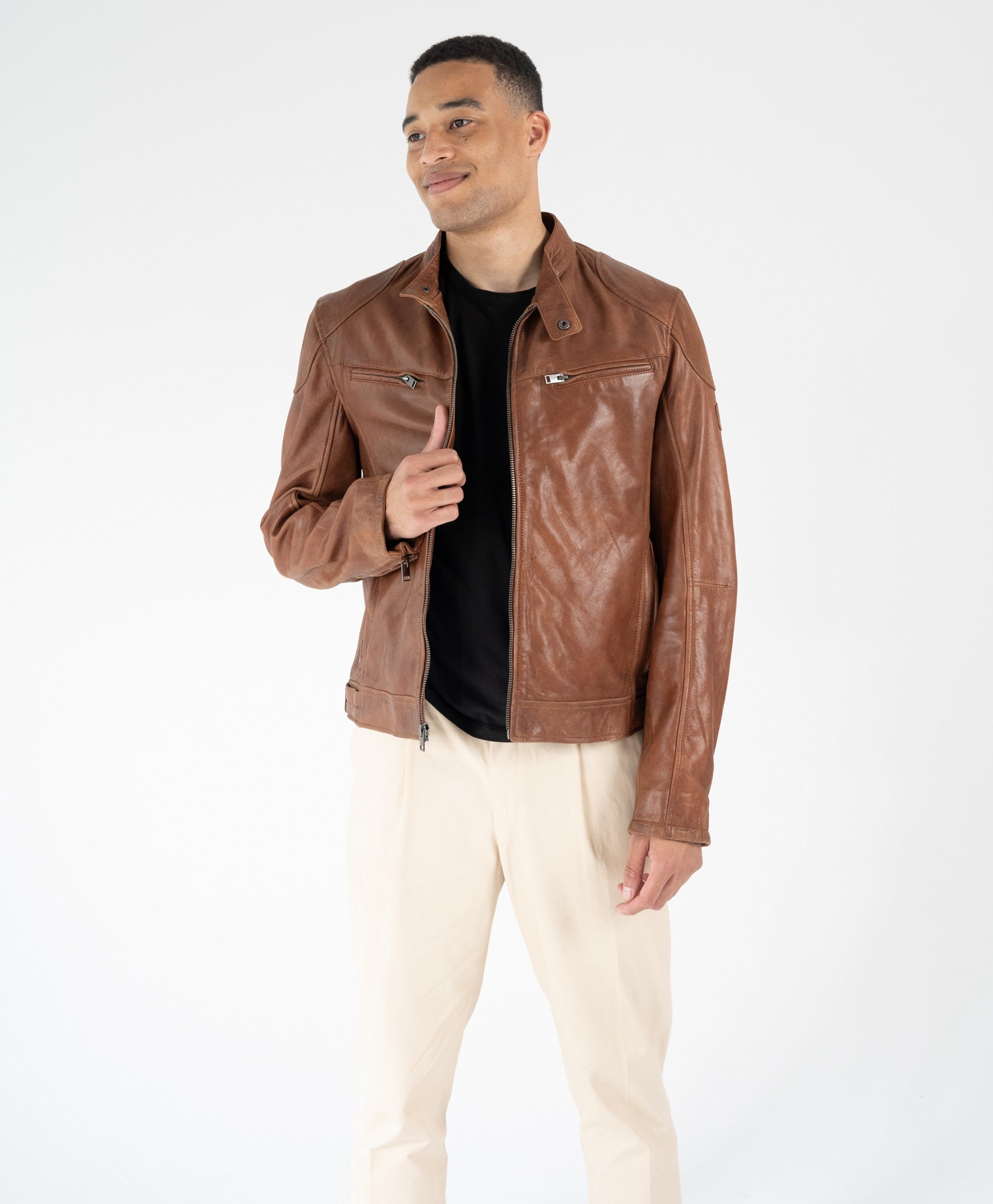 Biko RF, Leather Jacket Cognac / XXXL / Regular Fit Biko RF, Leather Jacket Cognac / XXXL / Regular Fit