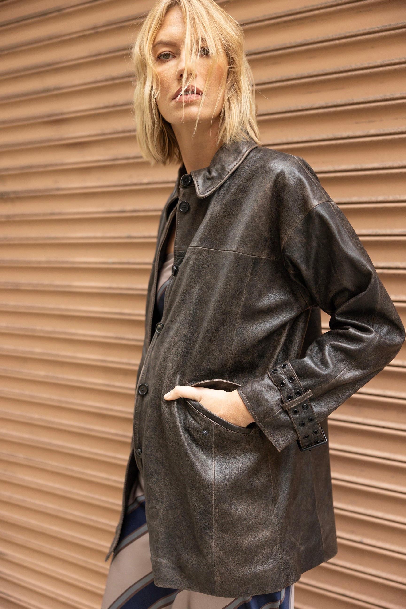 Teona OS Leather Jacket – Mauritius