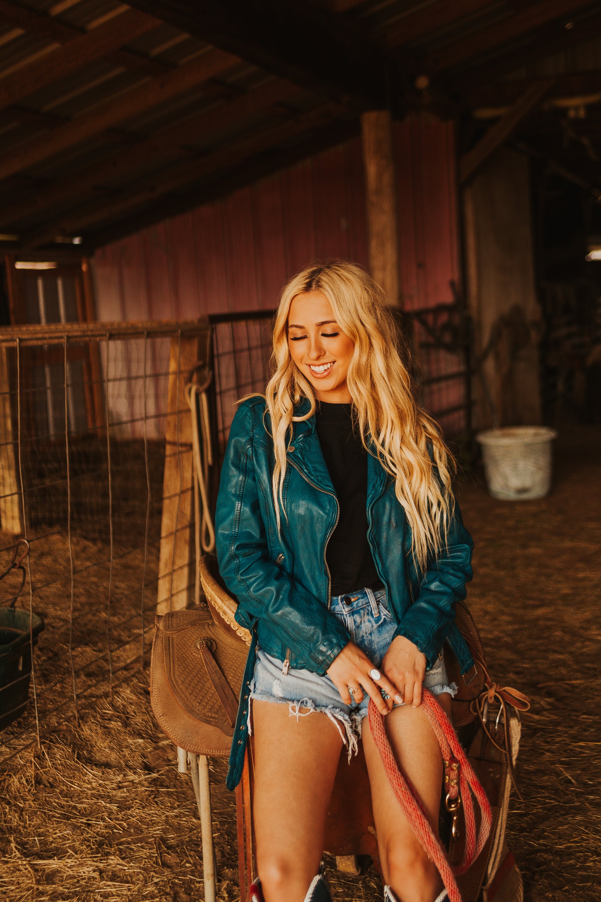 Wild RF Leather Jacket, Teal – mauritiusleather - Main Image