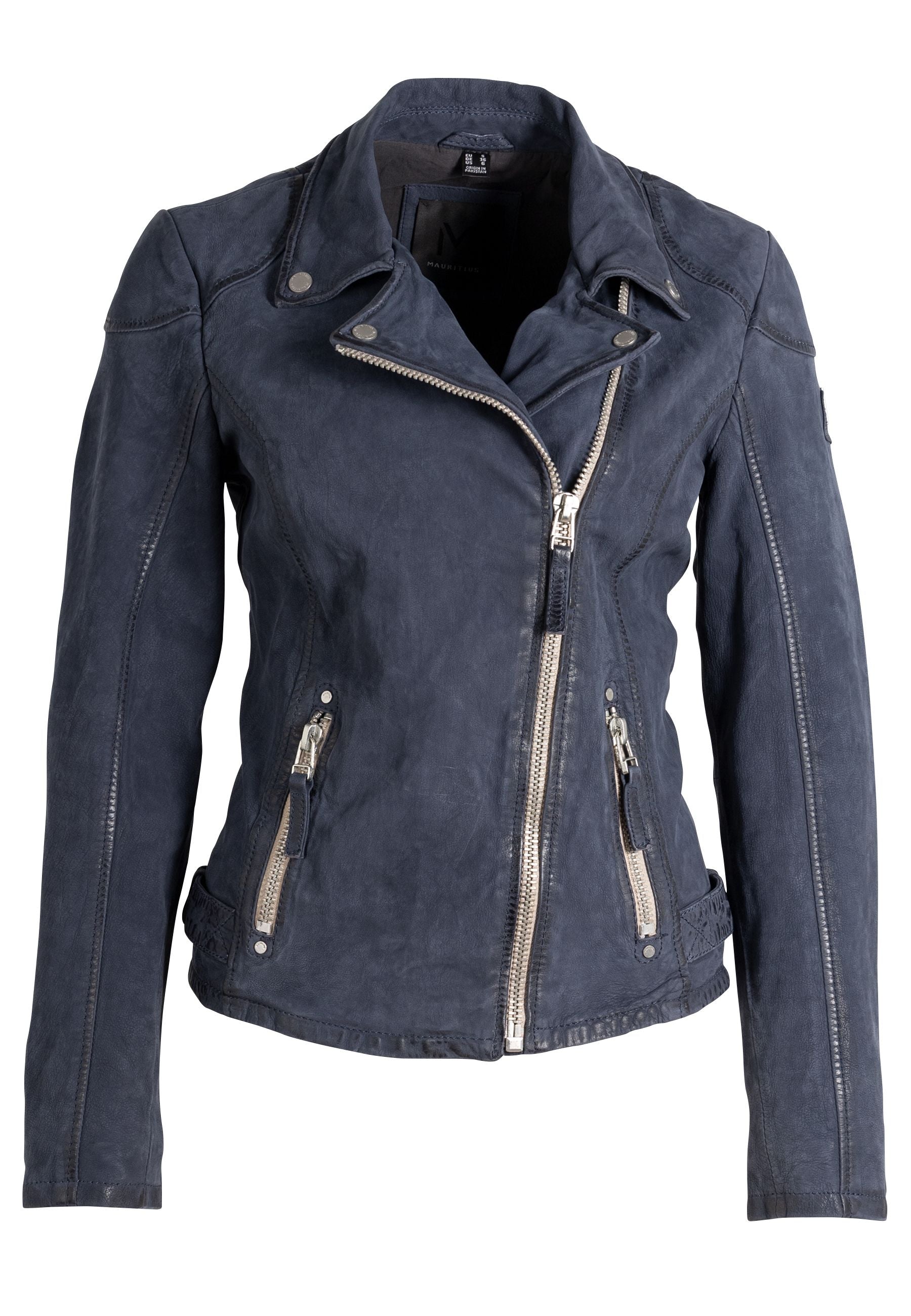 Karyn RF Leather Jacket, Navy – mauritiusleather