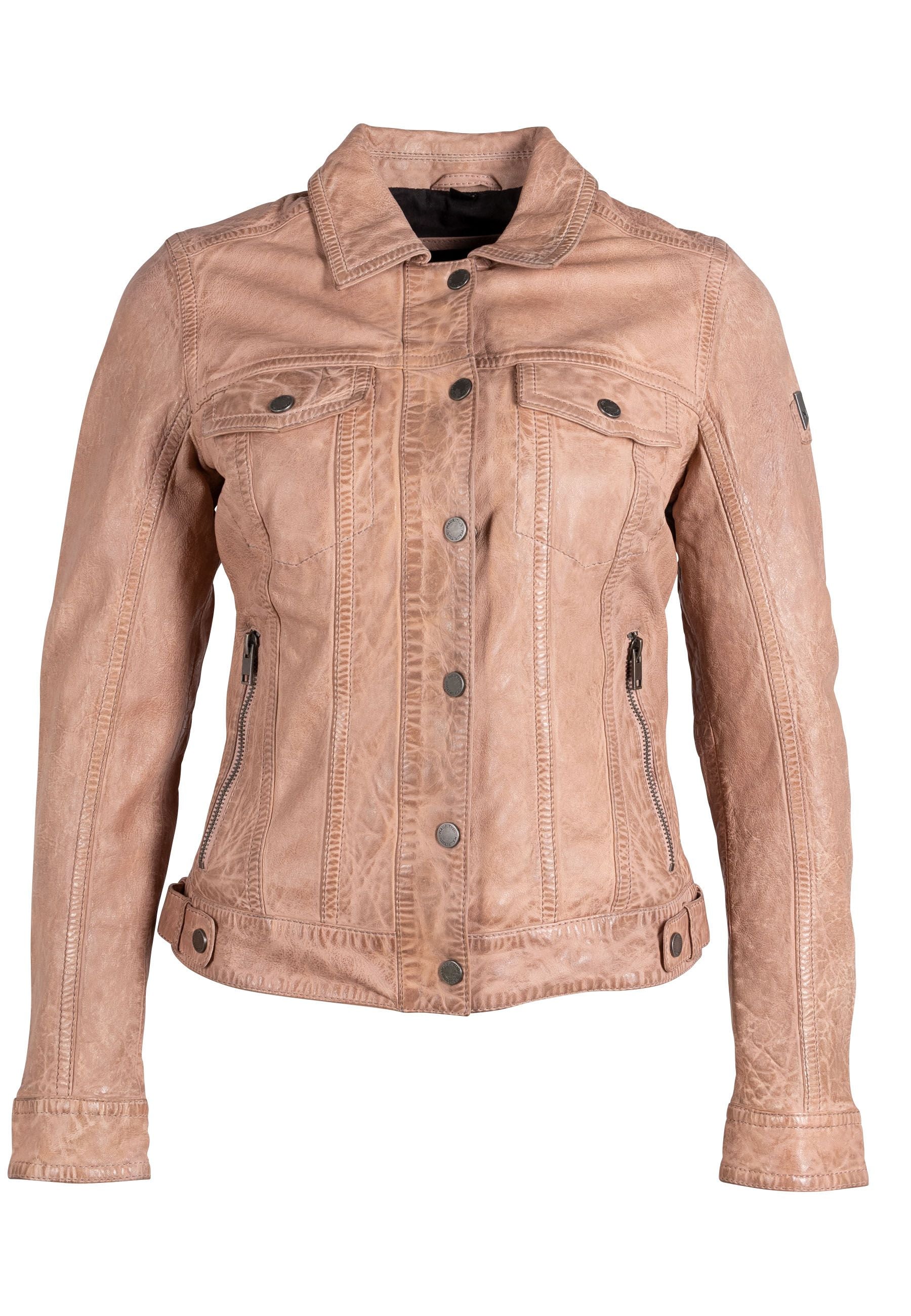 Jess RF Leather Jacket, Light Pink – mauritiusleather