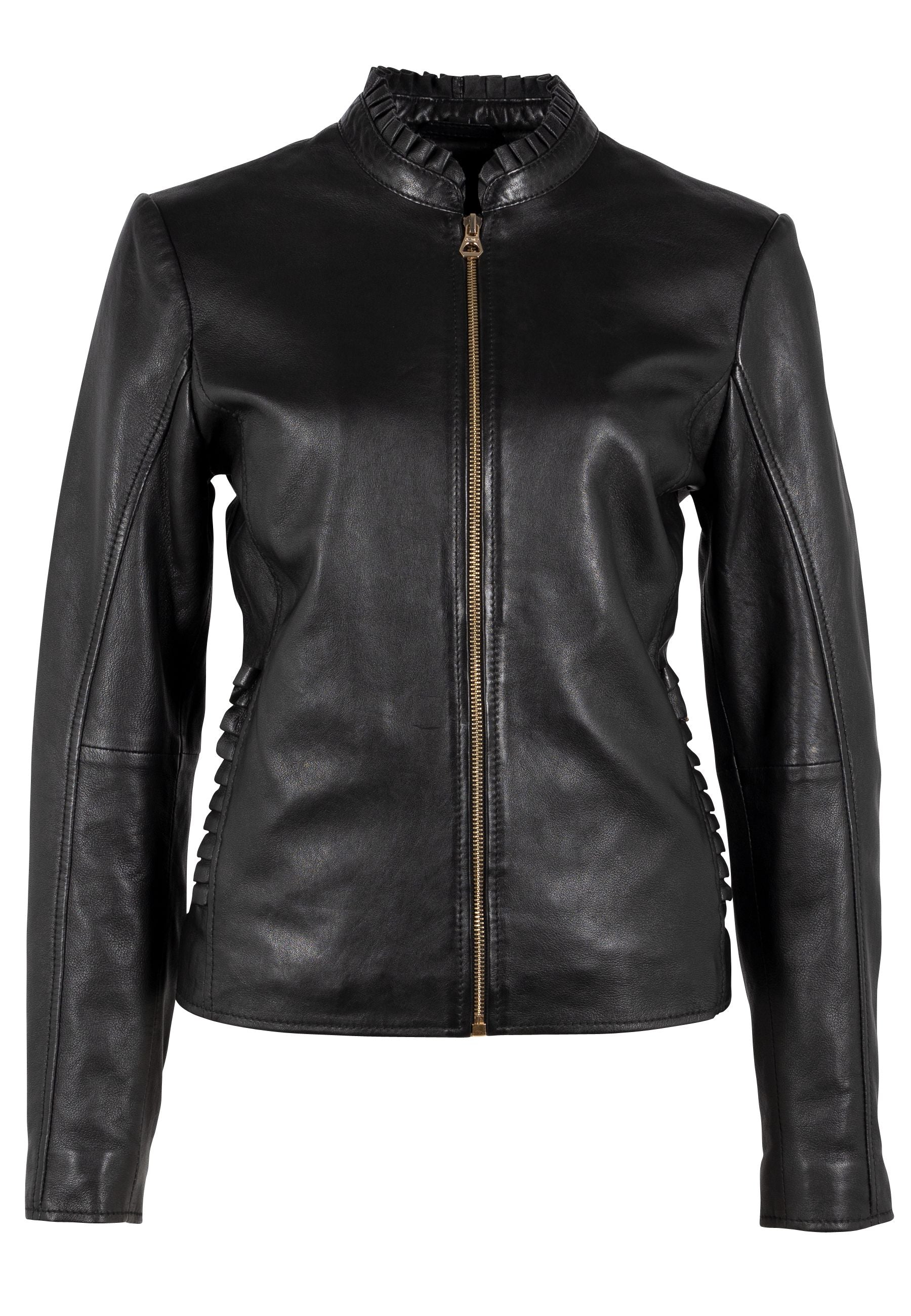 Galina RF Leather Jacket, Black – mauritiusleather