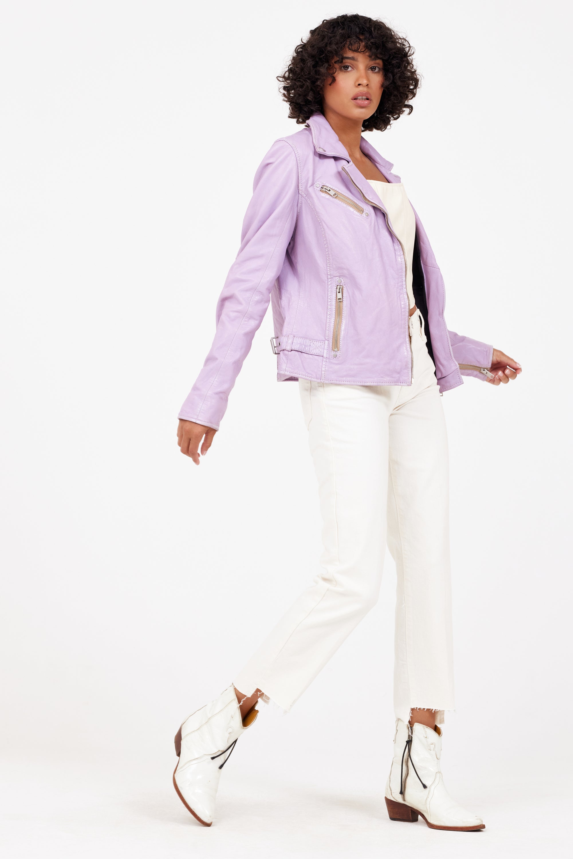 Sofia RF Leather Jacket, Digital Lavender – mauritiusleather