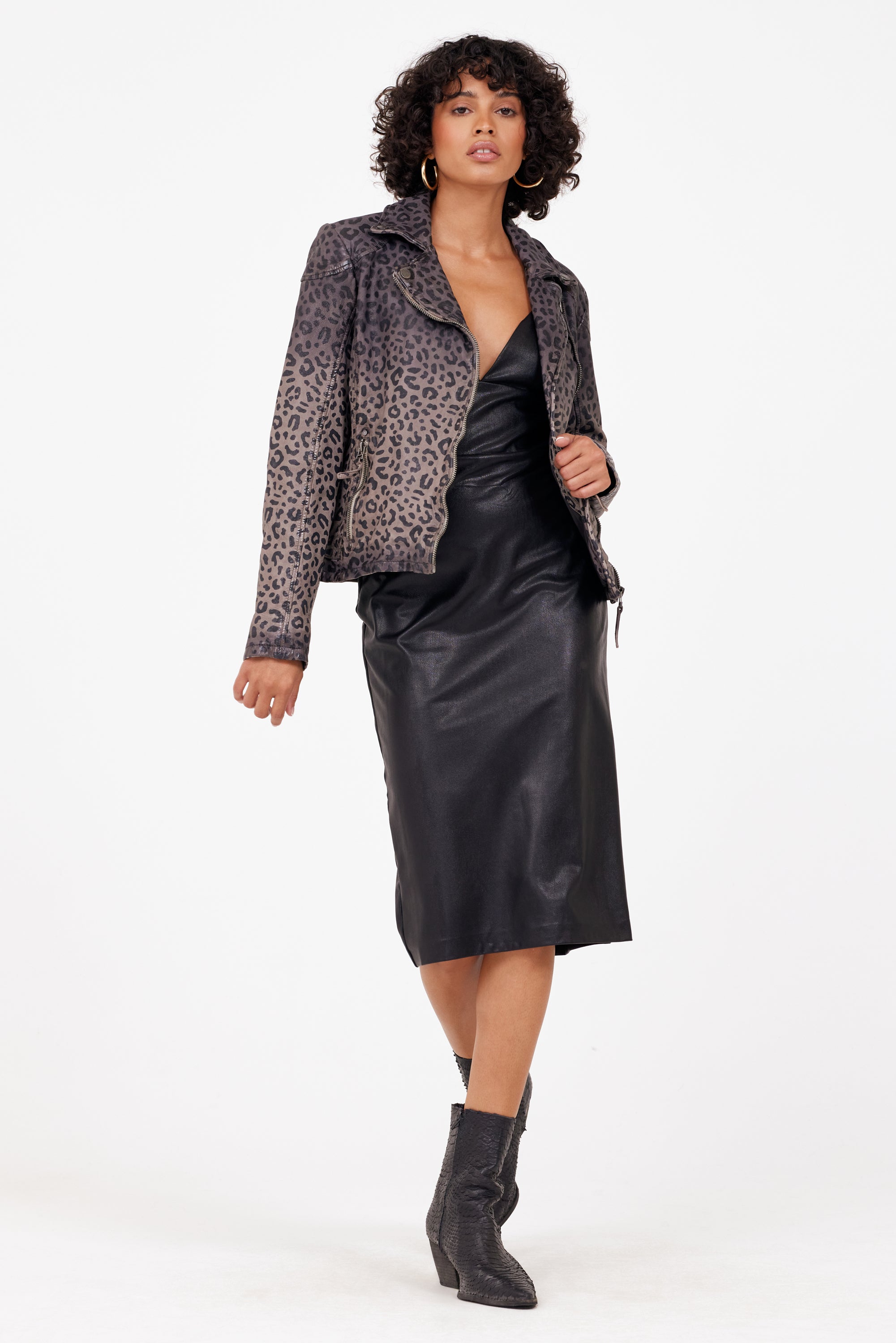 Vicki RF Leather Jacket Black Zebra / 9/10 / Regular Fit Vicki RF Leather Jacket Black Zebra / 9/10 / Regular Fit