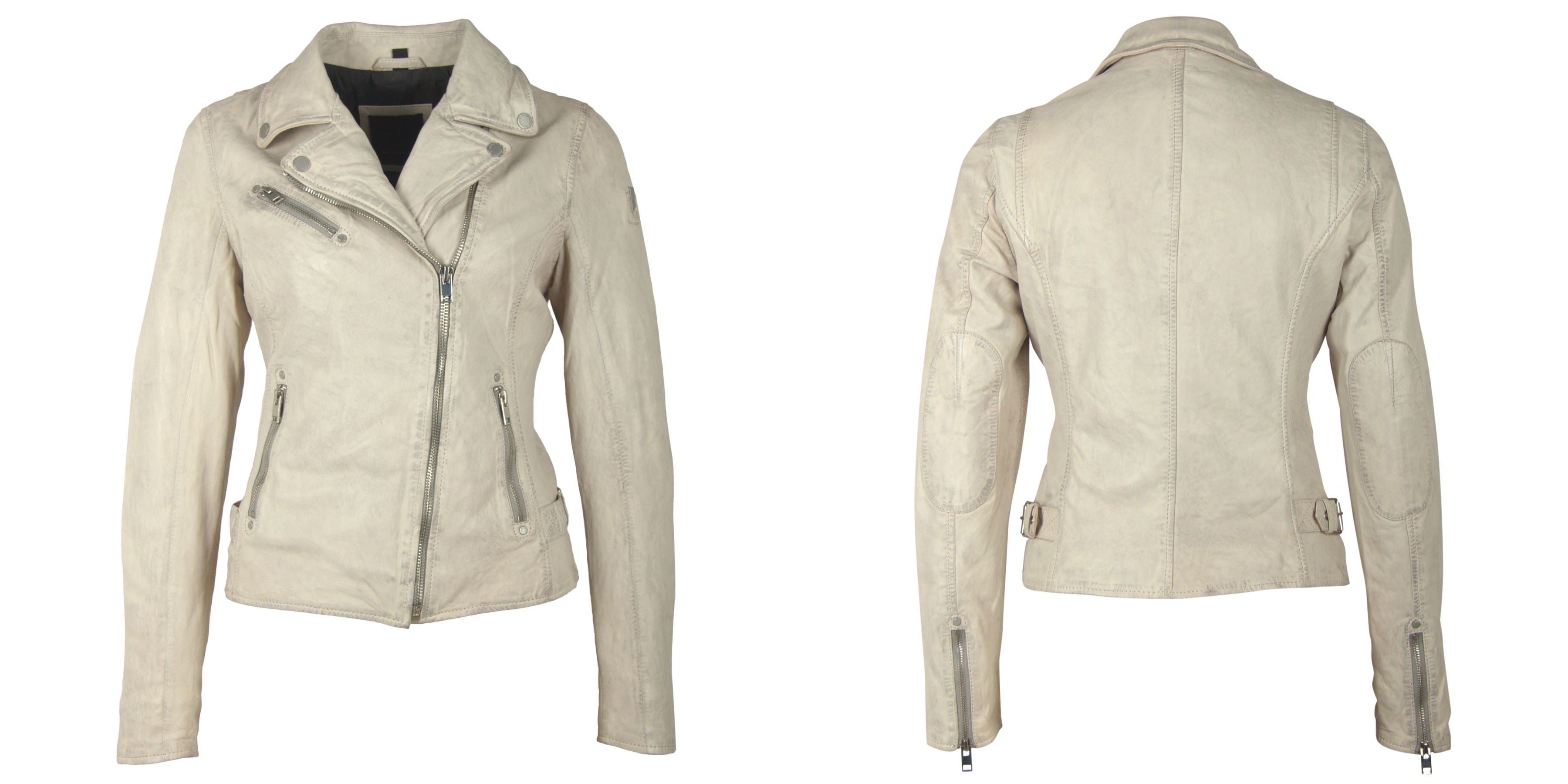 Sofia RF Leather Jacket, Off White – mauritiusleather | Übergangsjacken