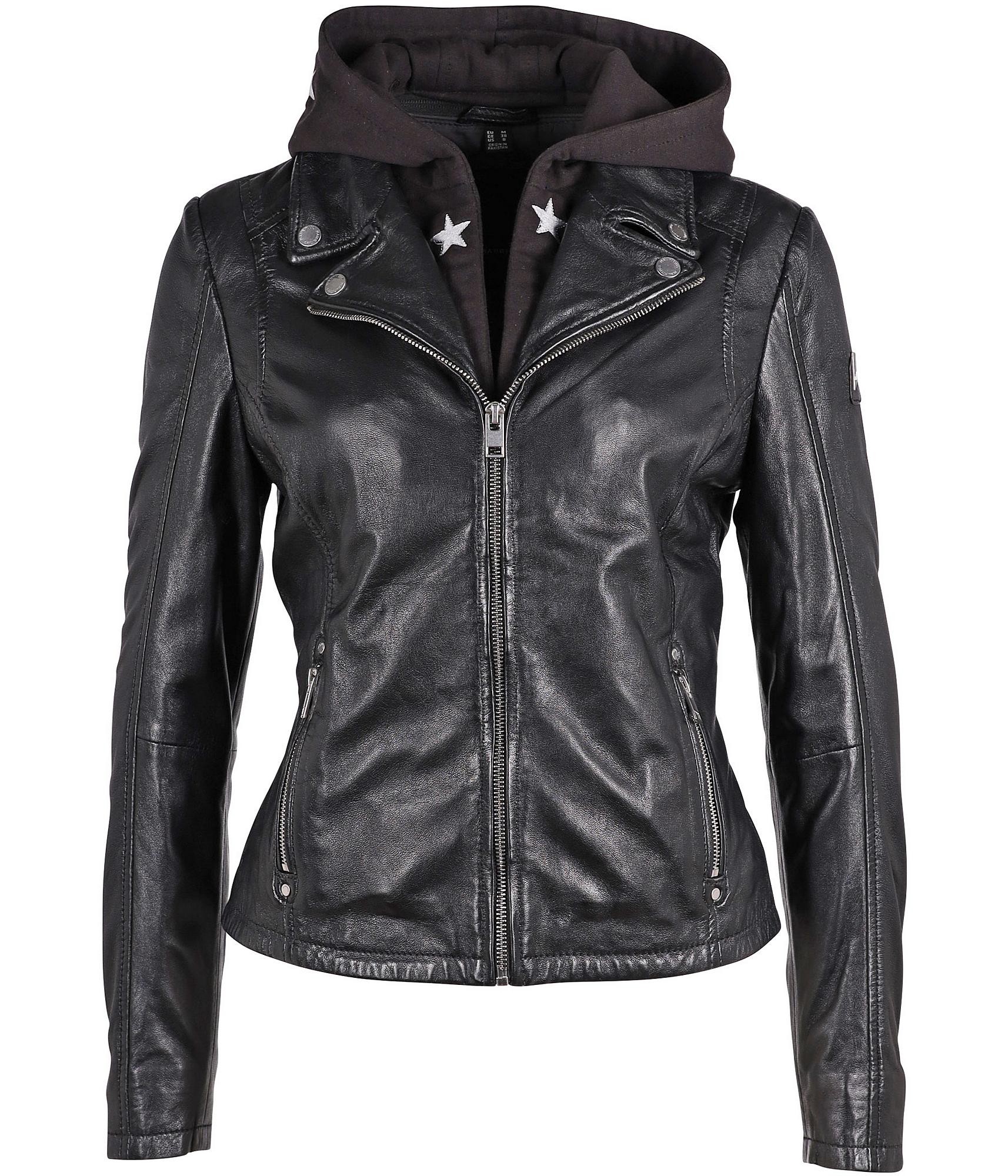 Black Leather mauritiusleather Jacket, Duffi – RF