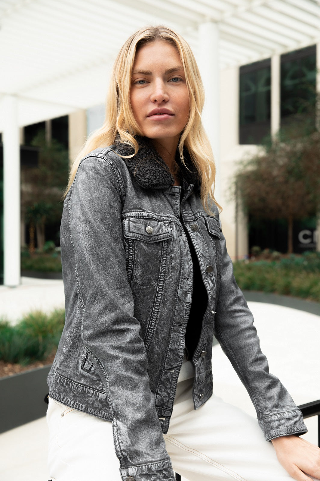 Blank Denim Double Layered Moto & Denim Jacket | French fashion, Leather  jackets women, Fashion