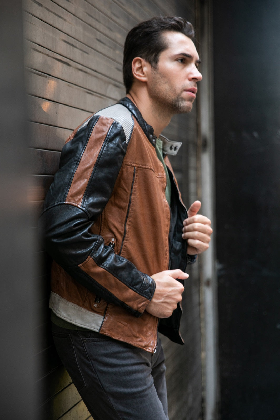 Myron RF Leather Jacket, mauritiusleather – Cognac